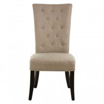 Trento Upholstered Natural Fabric Dining Chairs In A Pair