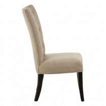 Trento Upholstered Natural Fabric Dining Chairs In A Pair