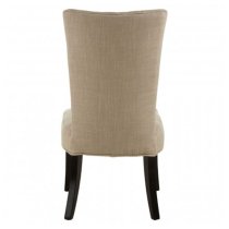 Trento Upholstered Natural Fabric Dining Chairs In A Pair