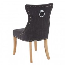 Trento Upholstered Dark Grey Fabric Dining Chairs In A Pair