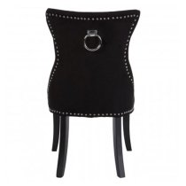 Trento Upholstered Black Velvet Dining Chairs In A Pair