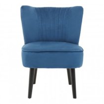 Trento Upholstered Velvet Accent Chair In Blue