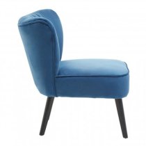 Trento Upholstered Velvet Accent Chair In Blue