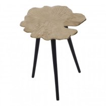 Pratt Small Aluminium Ginkgo Leaf Side Table In Gold And Black