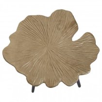 Pratt Small Aluminium Ginkgo Leaf Side Table In Gold And Black