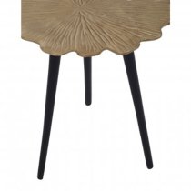 Pratt Small Aluminium Ginkgo Leaf Side Table In Gold And Black