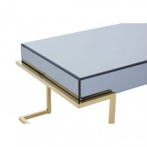 Kayo Grey Glass Top Coffee Table With Gold Stainless Steel Base