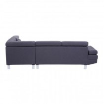 Hannover Fabric Upholstered Corner Sofa In Dark Grey