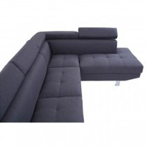 Hannover Fabric Upholstered Corner Sofa In Dark Grey