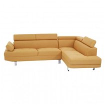 Hannover Fabric Upholstered Corner Sofa In Ochre