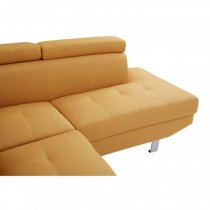 Hannover Fabric Upholstered Corner Sofa In Ochre