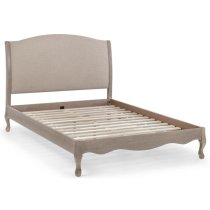 Caitlyn Oatmeal Linen Fabric Super King Size Bed In Limed Oak