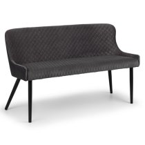 Lakia High Back Velvet Upholstered Dining Bench In Grey