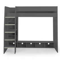 Naara Wooden Gaming Bunk Bed With Desk In Anthracite