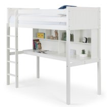 Takako Wooden High Sleeper Bunk Bed In Surf White