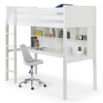 Takako Wooden High Sleeper Bunk Bed In Surf White