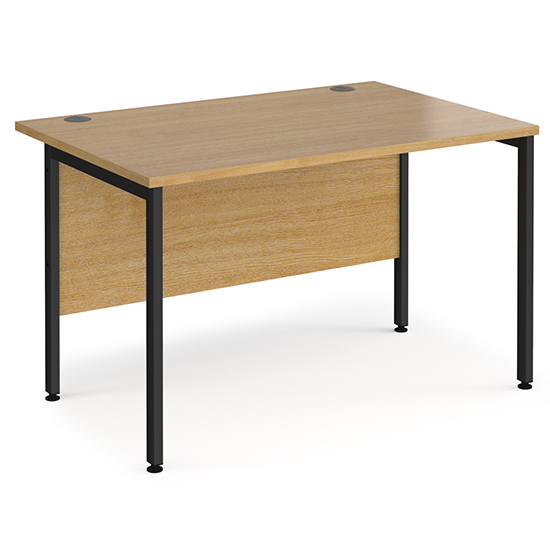 Melor 1200mm H-Frame Wooden Computer Desk In Oak And Black