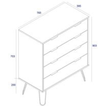 Avoch Wooden Chest Of Drawers In White With 4 Drawers