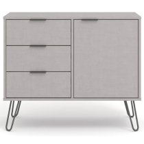 Avoch Wooden Sideboard In Grey With 1 Door 3 Drawers