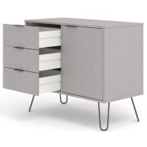 Avoch Wooden Sideboard In Grey With 1 Door 3 Drawers