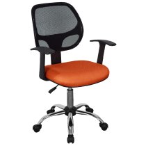 Leith Fabric Home And Office Chair In Black Orange