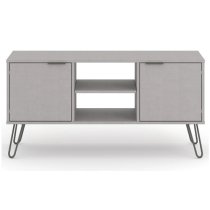 Avoch Wooden TV Stand In Grey With 2 Doors