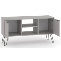 Avoch Wooden TV Stand In Grey With 2 Doors