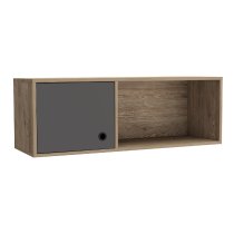 Veritate Wooden Wall Storage Unit With 1 Door In Oak And Grey