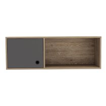 Veritate Wooden Wall Storage Unit With 1 Door In Oak And Grey