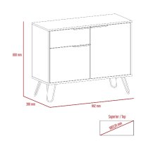 Veritate Wooden Sideboard With 2 Door 1 Drawer In Grey And Oak