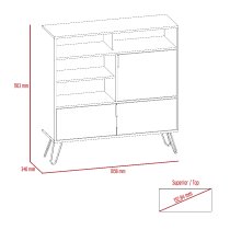 Veritate Wooden Sideboard With 3 Doors In Grey And Oak