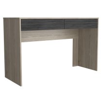 Heswall Wooden Laptop Desk With 2 Drawers In Oak And Grey