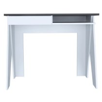 Dunster Wooden Laptop Desk With 1 Drawer In White And Grey