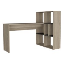 Heswall Wooden Corner Laptop Desk In Oak And Grey