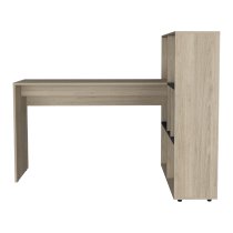 Heswall Wooden Corner Laptop Desk In Oak And Grey