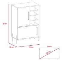 Heswall Wooden Wine Cabinet With 2 Doors In Oak And Grey