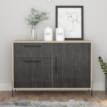 Heswall Wooden Sideboard With 2 Doors 1 Drawer In Oak Grey