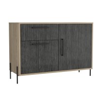 Heswall Wooden Sideboard With 2 Doors 1 Drawer In Oak Grey