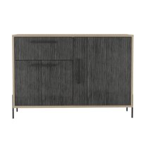 Heswall Wooden Sideboard With 2 Doors 1 Drawer In Oak Grey