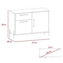 Heswall Wooden Sideboard With 2 Doors 1 Drawer In Oak Grey