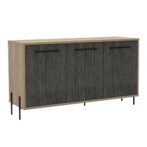 Heswall Wooden Sideboard With 3 Doors In Oak And Grey