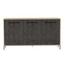 Heswall Wooden Sideboard With 3 Doors In Oak And Grey