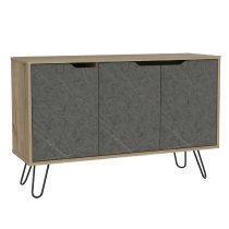 Marsett Wooden Sideboard With 3 Doors In Oak And Grey