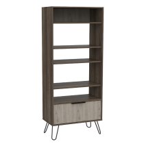 Newcastle Wooden Bookcase With 1 Drawer In Brown And Oak