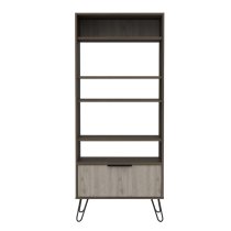 Newcastle Wooden Bookcase With 1 Drawer In Brown And Oak