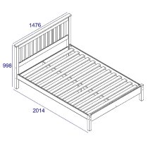 Chatfield Wooden Low End Double Bed In White And Oak