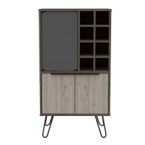 Newcastle Wooden Wine Cabinet With 2 Doors In Brown And Oak