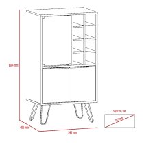 Newcastle Wooden Wine Cabinet With 2 Doors In Brown And Oak