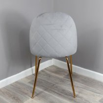 Coonan Grey Velvet Dining Chairs With Gold Legs In Pair