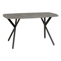 Alsip Rectangular Dining Table In Concrete Effect With 4 Chair